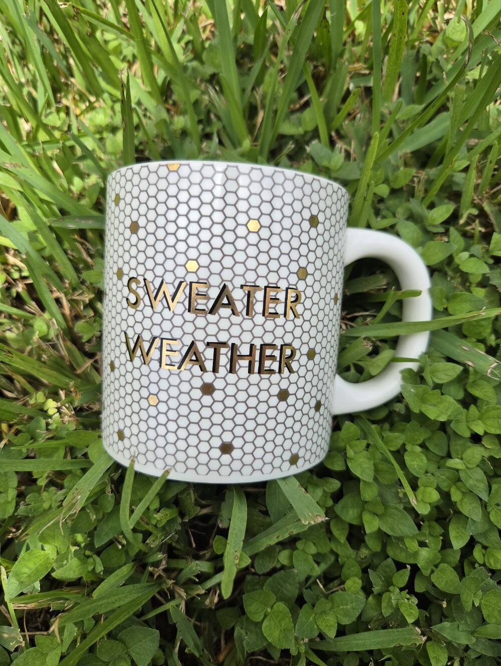 Modern Expressions White Gold Black Ceramic Mug "SWEATER WEATHER"